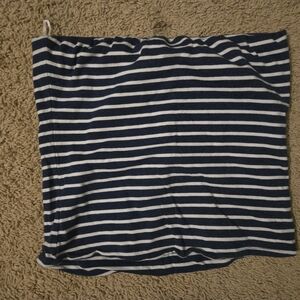 Navy and White Striped Tube Top